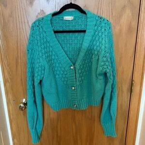 Women's green Altard State Knit Cardigan Sweater medium m